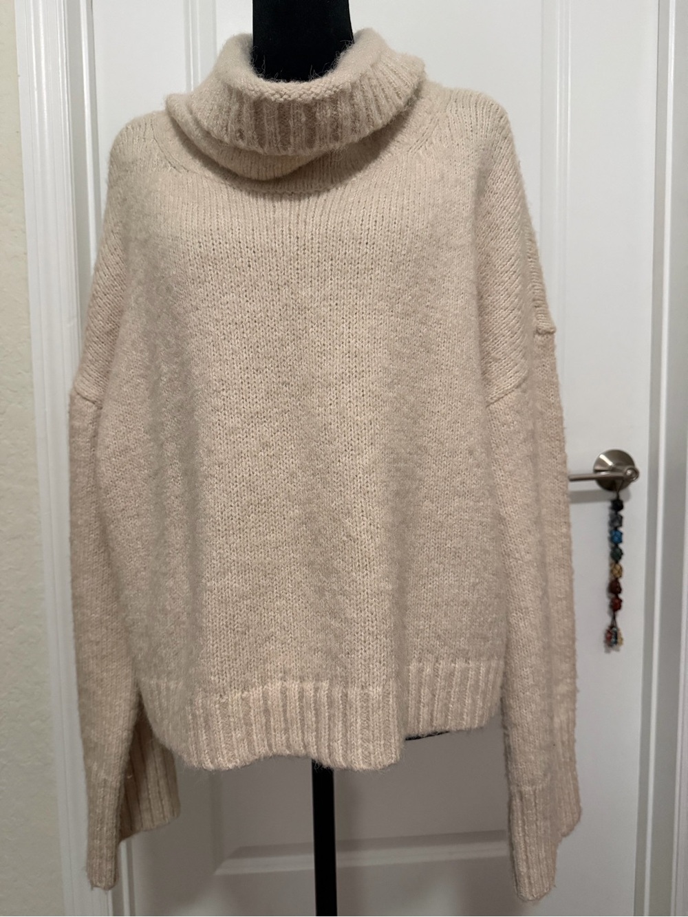 NWT Dear John Evangeline Oatmeal Oversized Turtleneck Sweater S